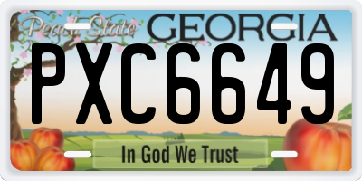 GA license plate PXC6649