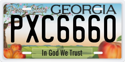 GA license plate PXC6660