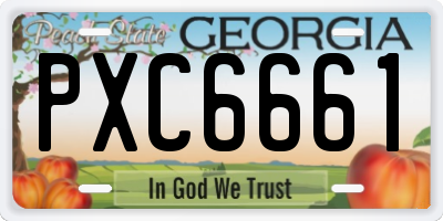 GA license plate PXC6661