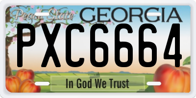 GA license plate PXC6664