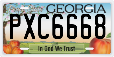 GA license plate PXC6668