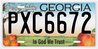 GA license plate PXC6672
