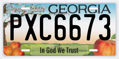 GA license plate PXC6673