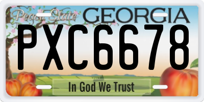 GA license plate PXC6678