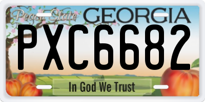 GA license plate PXC6682