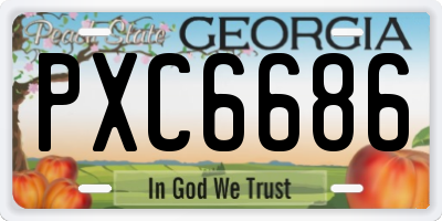 GA license plate PXC6686