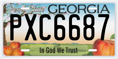 GA license plate PXC6687