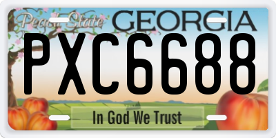 GA license plate PXC6688