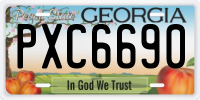 GA license plate PXC6690