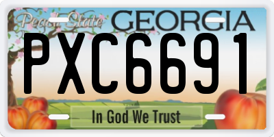 GA license plate PXC6691