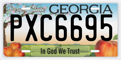 GA license plate PXC6695
