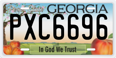 GA license plate PXC6696