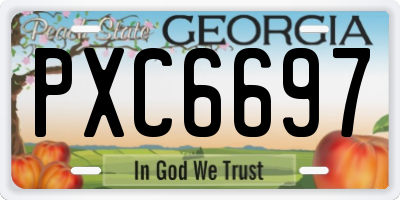 GA license plate PXC6697