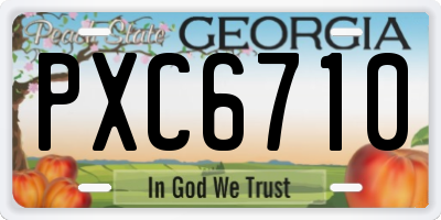GA license plate PXC6710