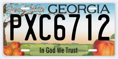 GA license plate PXC6712