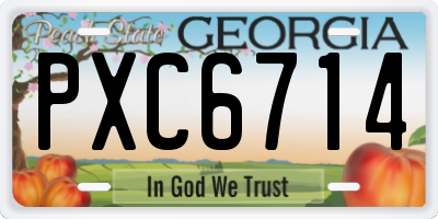 GA license plate PXC6714