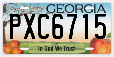 GA license plate PXC6715