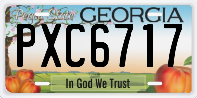 GA license plate PXC6717