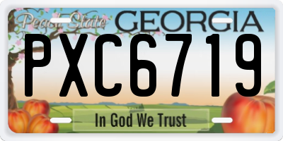 GA license plate PXC6719