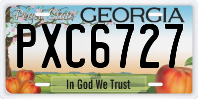 GA license plate PXC6727