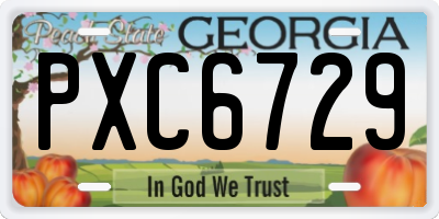 GA license plate PXC6729
