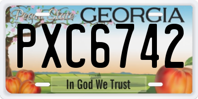 GA license plate PXC6742