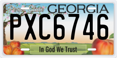 GA license plate PXC6746
