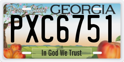 GA license plate PXC6751