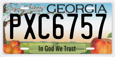 GA license plate PXC6757