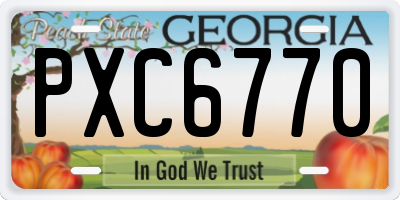 GA license plate PXC6770