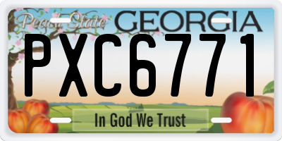 GA license plate PXC6771