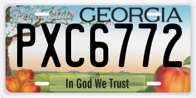 GA license plate PXC6772