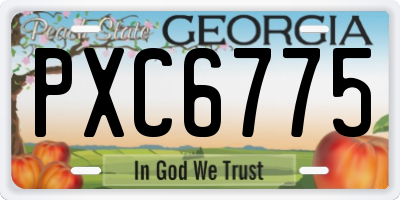 GA license plate PXC6775