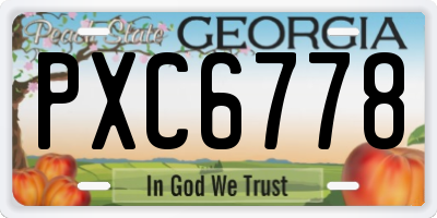 GA license plate PXC6778