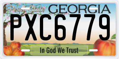 GA license plate PXC6779