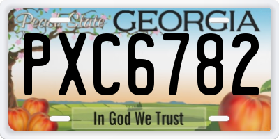 GA license plate PXC6782