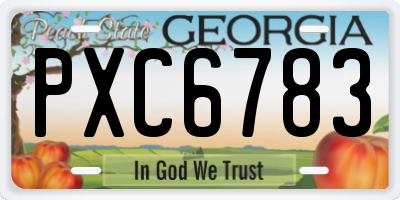GA license plate PXC6783