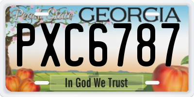 GA license plate PXC6787
