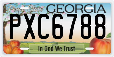 GA license plate PXC6788