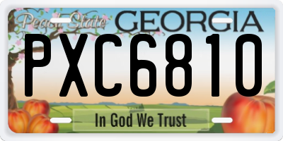 GA license plate PXC6810