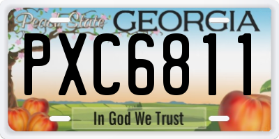 GA license plate PXC6811