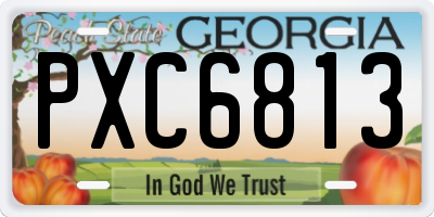 GA license plate PXC6813