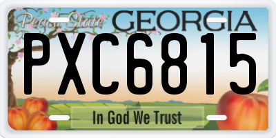 GA license plate PXC6815