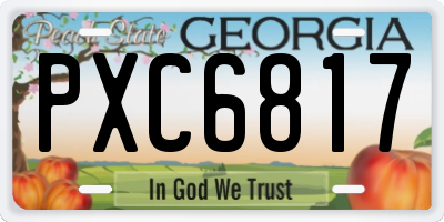 GA license plate PXC6817