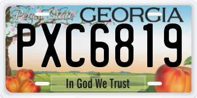 GA license plate PXC6819
