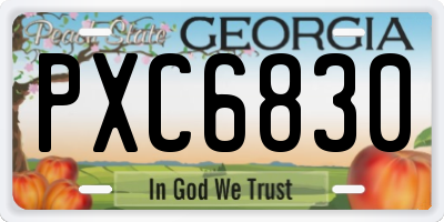 GA license plate PXC6830