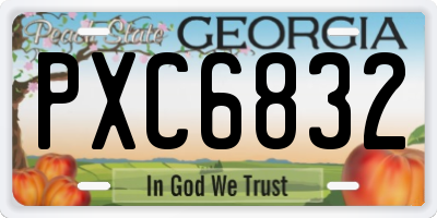 GA license plate PXC6832
