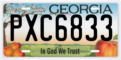 GA license plate PXC6833
