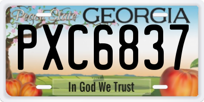 GA license plate PXC6837