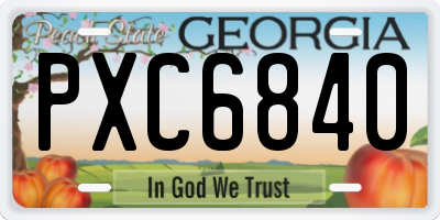 GA license plate PXC6840